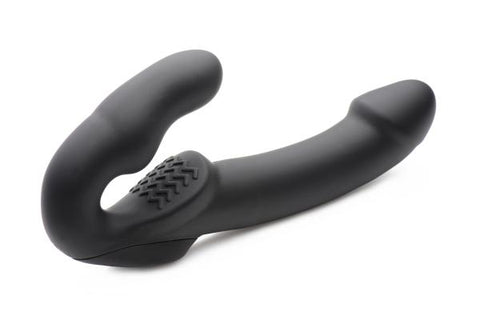 Evoke Super Charged Black Vibrating Strapless Strap On Black