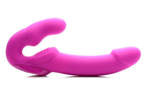 Evoke Super Charged Pink Vibrating Strapless Silicone Dildo