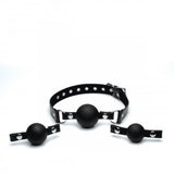 Strict Interchangeable Silicone Ball Gag Set Black