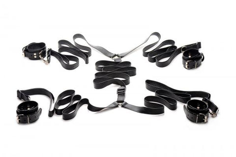 Leather Bed Restraint Kit Black