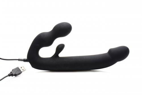 Tri-Volver 7X Strapless Strap On Rechargeable Black