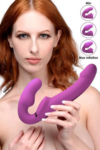 10X Evoke Ergo Fit Inflatable & Vibrating Strapless Strap-On