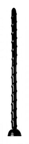 Hosed Swirled 18 Inches Thin Anal Snake Black