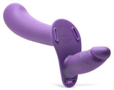 Strap U 28x Lg Dbl Dildo Harn/rc Purple