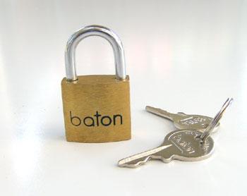 Baton Brass Lock with Release Keys