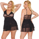 Coquette Babydoll & G-String-Black O/S X-Hanging