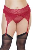 Crotchless Panty W/ Attached Garter Merlot Queen O/s