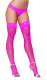 Thigh High Fishnet Hot Pink O/S