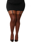 Sheer Thigh High W/ Back Seam Espresso Q/s