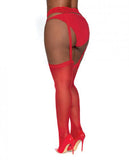 Pantyhose W/ Garters Red Q/s