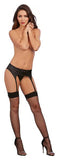 Back Seam Thigh High Diamond Black O/S