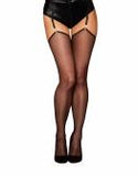 Silky Sheer Thigh Highs Black O/s