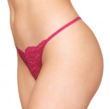 Lace Open Crotch G-string Beet L/xl