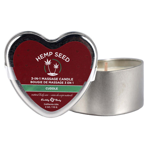 Earthly Body Valentine 3-in-1 Massage Heart Candle-Cuddle 4.7oz
