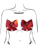 Pastease Coverage Holographic Bow - Red O/s