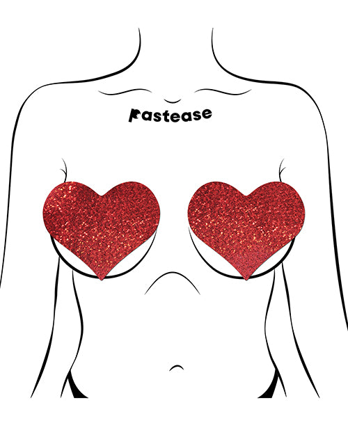 Pastease Coverage Glitter Heart - Red O/s