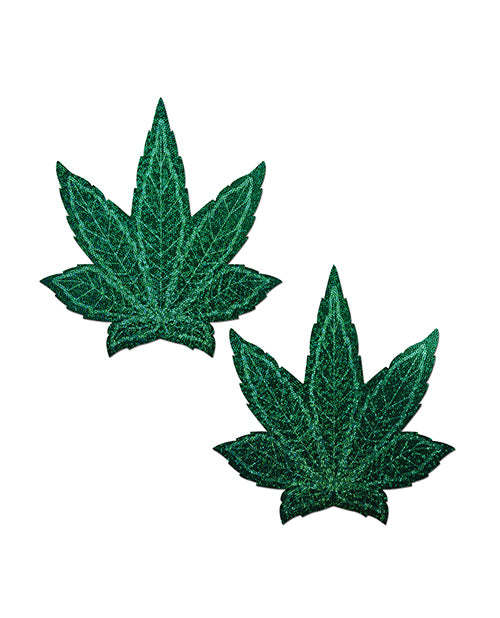 Pastease Coverage Glitter Pot Leaf- Green O/s