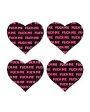 Pastease Petites Fuck Me Hearts - Black/pink O/s