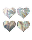 Pastease Premium Petites Holographic Heart - Silver O/s Pack Of 2 Pair