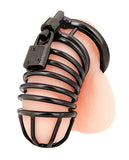 Blue Line Deluxe Chastity Cage - Black