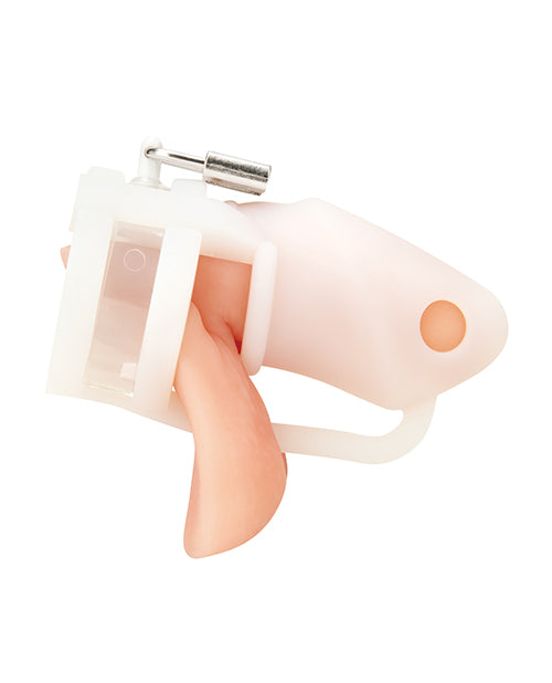 Blue Line 2 Inch Silicone Cock Cage w/Ball Divider Small - White