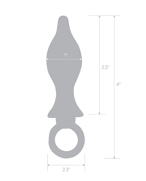 Blue Line 2.5 Inch  Stainless Steal Bling Tapered Butt Plug w/Loop Hardware