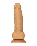 Naked Addiction 8" Rotating & Vibrating Dong w/Remote - Caramel