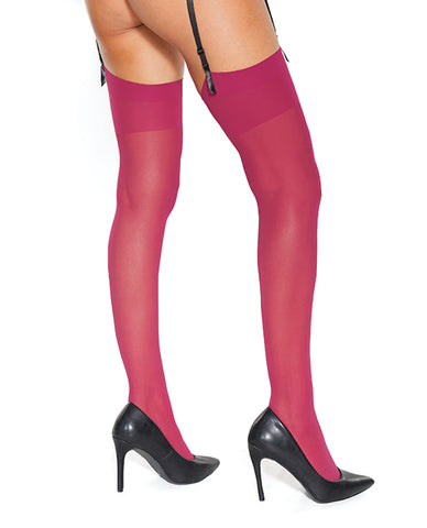 Sheer Thigh High Stockings Raspberry O/S