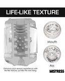 Curve Toys Mistress Double Shot Ass & Mouth Mini Masturbator  - Clear