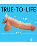 Curve Toys Thinz 7 Inch Uncut Dildo W/balls - Light