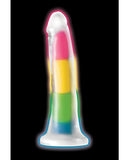 Curve Toys Lollicock 7 Inch Glow In The Dark Silicone Dildo - Rainbow