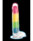 Curve Toys Lollicock 7 Inch Glow In The Dark Silicone Dildo W/balls - Rainbow