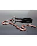 Pleasure Collection Leash - Black/Rose Gold