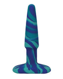 A Play 4 Inch Groovy Silicone Anal Plug - Ocean