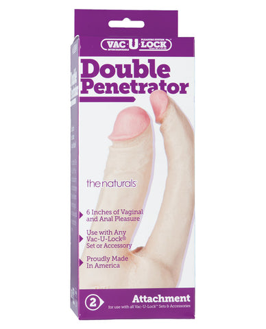 Vac-U-Lock Double Penetrator - White