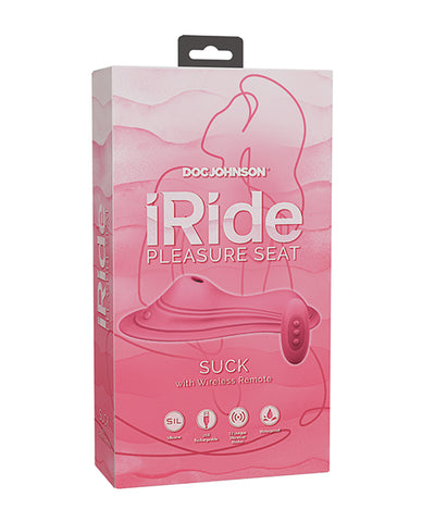 IRide Pleasure Seat Suck Stimulator Rechargeable w/Wireless Remote - Dusty Pink