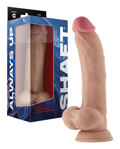 Shaft Model C Flexskin Liquid Silicone 9.5" Curved Dong w/Balls - Pine