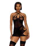 Feeling Butterflies Mesh Chemise w/Panty - Black LG