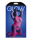 Glow Captivating Halter Bodystocking & G-string Neon Pink Qn