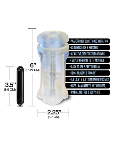 MSTR B8 Hand Cuff Vibrating Stroker Pack - Kit of 5 Clear