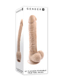 Gender X Flexskin Poseable True Feel 10 Inch Dildo - Light