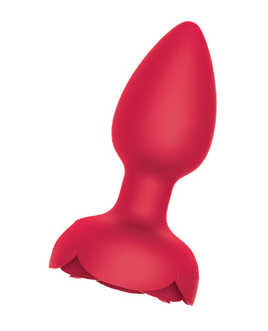 Rosebud Tushy Light Up Butt Plug - Red