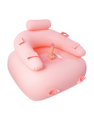 Get Down On It Inflatable Cushion w/Remote Controlled Dildo & Wrist/Leg Strap