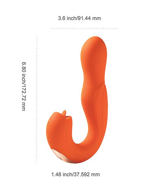Joi Pro Rotating Head G-spot Vibrator & Clit Licker W/remote - Orange