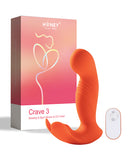 Crave 3 G-spot Vibrator With Rotating Massage Head & Clit Tickler - Orange