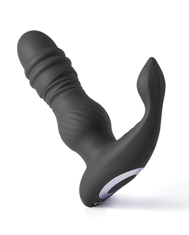 Jaden Thrusting Prostate Massager Vibrating Butt Plug Anal Sex Toy - Black