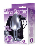 The 9's The Silver Starter Bejeweled Round Stainless Steel Plug - Violet