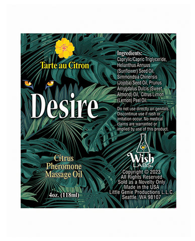 Desire Pheromone Massage Oil - 4 Oz Citrus