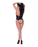 Lust Aura Crotchless Open Back Teddy Black S/m