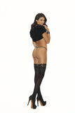 Opaque Thigh Hi W/ Silicone Lace Black O/s